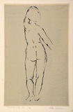 Artist: Sumner, Alan. | Title: Standing Nude (2) | Date: 1944 | Technique: screenprint, printed in colour, from two stencils