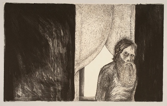 Artist: b'Trenfield, Wells.' | Title: b'Self-portrait' | Date: 1982, December | Technique: b'lithograph, printed in black ink, from one stone'