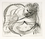 Artist: BOYD, Arthur | Title: Resting figure with small nude inset. | Date: (1968-69) | Technique: etching and drypoint, printed in black ink, from one plate | Copyright: Reproduced with permission of Bundanon Trust