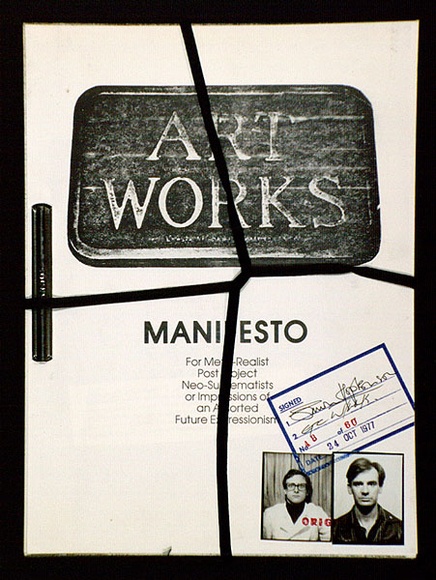 Artist: b'Hopkinson, Simon.' | Title: b'Manifesto.' | Date: 1977 | Technique: b'rubber stamp'