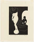 Artist: b'Thake, Eric.' | Title: b'Sacred and Profane Love' | Date: 1954 | Technique: b'linocut, printed in black ink, from one block'