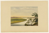 Artist: b'Angas, George French.' | Title: b'The River Murray, near Lake Alexandrina.' | Date: 1846-47 | Technique: b'lithograph, printed in colour, from multiple stones; varnish highlights by brush'