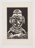 Artist: b'Sakale John, Laben.' | Title: b'The mask' | Date: 2001 | Technique: b'linocut, printed in black ink, from one block'