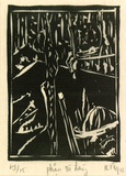 Artist: b'Nguyen, Tuyet Bach.' | Title: b'Phan tu-day [The prisoner]' | Date: 1990 | Technique: b'linocut, printed in black ink, from one block'