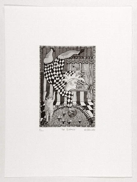 Artist: b'Jetnikov, Marina.' | Title: b'The balance.' | Date: 1988 | Technique: b'etching, printed in black ink, from one plate'