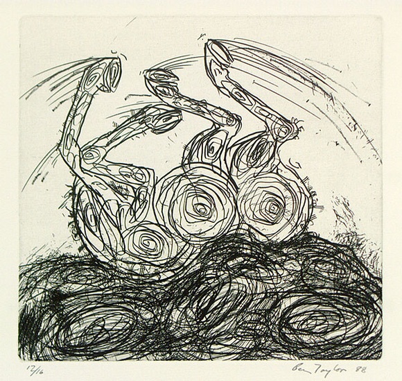 Artist: b'Taylor, Ben.' | Title: b'Untitled.' | Date: 1988 | Technique: b'etching, printed in black ink, from one plate'