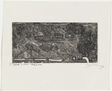 Artist: b'Kennedy, Roy.' | Title: b'Happy little mission' | Date: 1999 | Technique: b'etching, printed in black ink, from one plate'