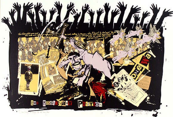 Artist: b'Fox, Stephen' | Title: b'Even today for many it is still one way.' | Date: 1987 | Technique: b'screenprint, printed in colour, from multiple stencils'