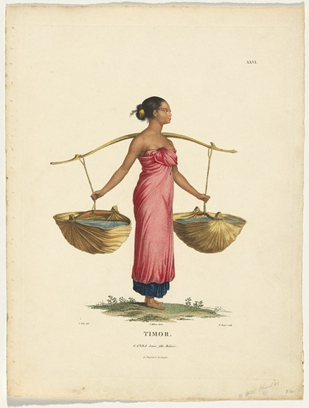 Title: Timor. Canda Jeune fille Malaise. | Date: c.1807 | Technique: stipple-engraving, printed in colour, from one plate; hand-coloured