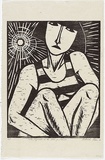 Artist: b'Klein, Deborah.' | Title: b'Zelda Fitzgerald at the south of France' | Date: 1991 | Technique: b'woodcut, printed in black ink, from one block'