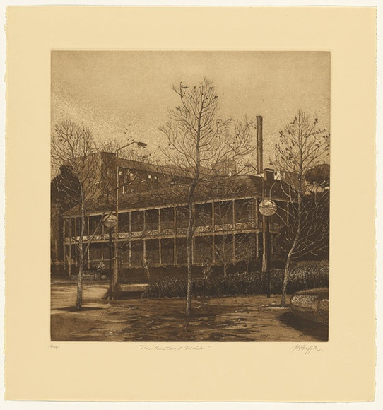 Artist: b'GRIFFITH, Pamela' | Title: b'The restored Mint' | Date: 1982 | Technique: b'hard ground, aquatint, spray resist, burnishing, on one zinc' | Copyright: b'\xc2\xa9 Pamela Griffith'