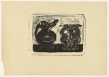 Artist: b'SELLBACH, Udo' | Title: b'Two ornamental vases' | Date: 1952 | Technique: b'lithograph, printed in black ink, from one stone'