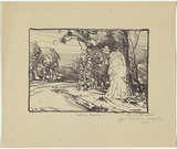 Artist: b'Herbert, Harold.' | Title: b'Greeting card: White gum' | Date: c.1933 | Technique: b'lithograph, printed in black ink, from one stone'