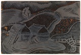 Artist: b'Rees, Ann Gillmore.' | Title: b'not titled [Haystacks]' | Date: c.1942 | Technique: b'engraved woodblock'