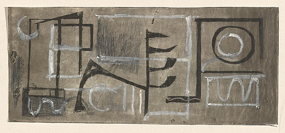 Title: Surfaces No.1 | Date: c. 1960 | Technique: etching, printed in black ink, from one plate; additions in gouache and graphite pencil