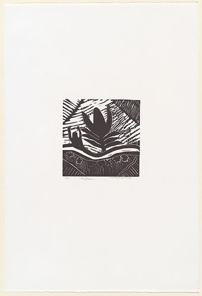 Artist: b'Joshua, Rebecca.' | Title: b'My dream healing flower' | Date: c.2001 | Technique: b'linocut, printed in black ink, from one block'