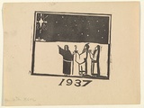 Artist: Beal, Ian. | Title: Three Kings. | Date: 1937 | Technique: linocut, printed in black ink, from one block