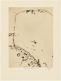 Artist: b'Olsen, John.' | Title: b'Coopers Creek enters the void' | Date: 1975 | Technique: b'sugarlift-aquatint, engraving and aquatint, printed in brown ink with plate-tone, from one zinc plate' | Copyright: b'\xc2\xa9 John Olsen. Licensed by VISCOPY, Australia'