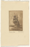 Artist: b'Banks, John.' | Title: b'Ship.' | Date: c.1930 | Technique: b'aquatint, printed in brown ink, from one plate'