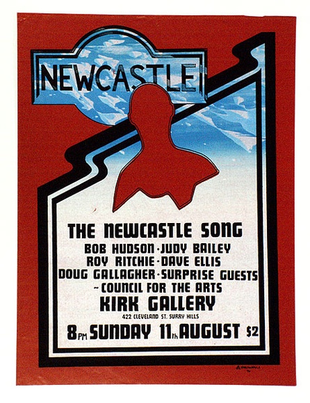 Artist: b'LITTLE, Colin' | Title: b'The Newcastle Song' | Date: 1974 | Technique: b'screenprint, printed in colour, from multiple stencils'