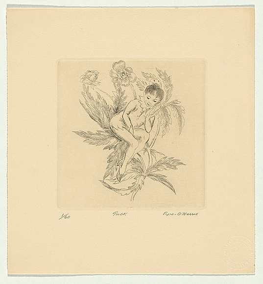 Title: b'Puck' | Date: 1982 | Technique: b'hardground-etching, printed in black ink, from one zinc plate'