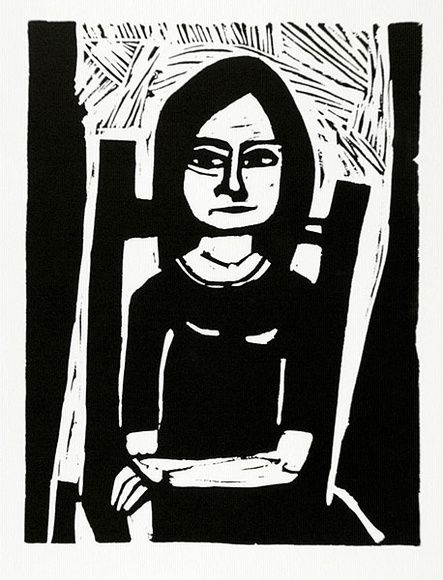 Artist: b'LAWTON, Tina' | Title: b'Number 1' | Date: 1962 | Technique: b'linocut, printed in black ink, from one block'