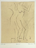 Artist: Fransella, Graham. | Title: Dancer [2] | Date: 1992 | Technique: softground etching, printed in black ink, from one plate | Copyright: Courtesy of the artist
