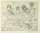 Artist: b'Hope, Emily.' | Title: b'not titled [Three figures in a boat].' | Date: 1970 | Technique: b'etching, printed in black ink, from one plate'