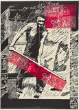 Artist: Charuk, Peter. | Title: Men's work: 2/lung cancer - father. | Date: 1996 | Technique: linocut, printed in colour, from multiple blocks; with collage elements