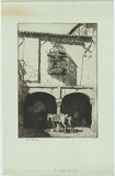 Artist: LINDSAY, Lionel | Title: In Zafra market, Spain | Date: 1929 | Technique: etching, printed in brown ink, from one plate | Copyright: Courtesy of the National Library of Australia