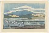 Artist: Allport, C.L. | Title: Mount Wellington from Sorell Causeway. | Date: 1926 | Technique: linocut, printed in colour, from four blocks