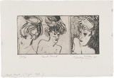 Artist: WALKER, Murray | Title: Carol Stuart. | Date: 1965 | Technique: drypoint, printed in black ink, from one plate