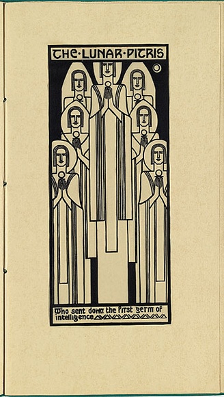 Artist: Waller, Christian. | Title: The Lunar Pitris | Date: 1932 | Technique: linocut, printed in black ink, from one block