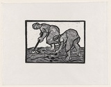 Artist: b'Groblicka, Lidia.' | Title: b'Potato diggers' | Date: 1957 | Technique: b'woodcut, printed in black ink, from one block'