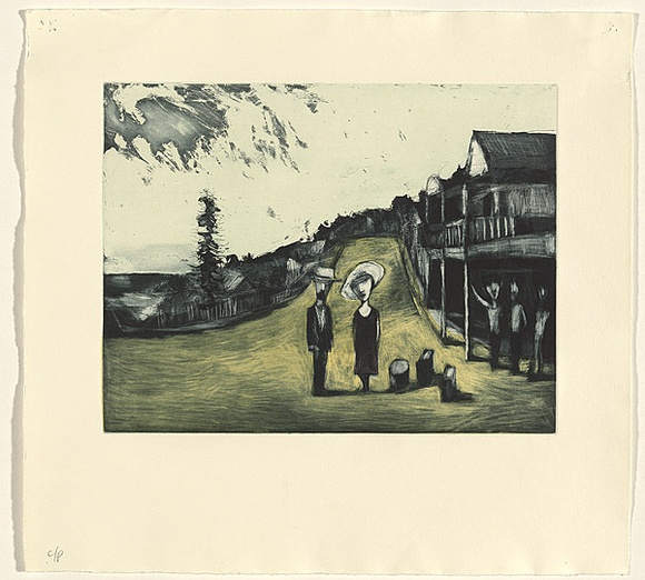 Artist: Shead, Garry. | Title: Thirroul | Date: 1994-95 | Technique: etching and aquatint, printed in blue-black, yellow and magenta inks, from multiple plates | Copyright: © Garry Shead