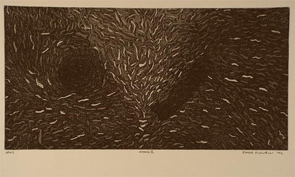 Artist: b'Puglielli, Emidio.' | Title: b'Oceans II' | Date: 1992, April | Technique: b'etching, printed in black ink with plate-tone, from one plate'