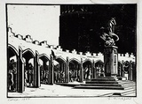 Artist: b'Hirschfeld Mack, Ludwig.' | Title: b'Corio (The cloisters).' | Date: 1943 | Technique: b'woodcut, printed in black ink, from one block'