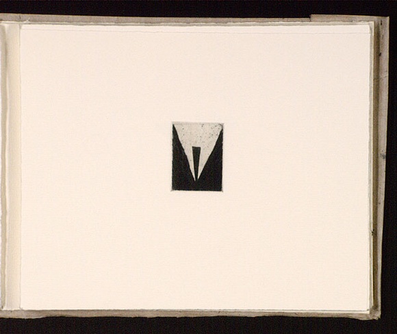 Artist: b'Mann, Gillian.' | Title: b'(Triangle within a rectangle).' | Date: 1981 | Technique: b'etching, printed in black ink, from one plate'