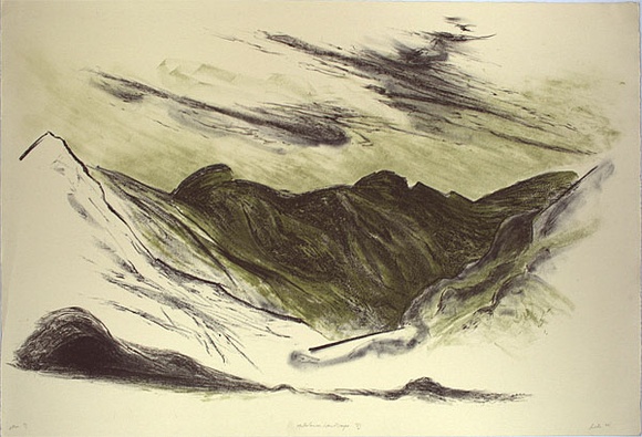 Artist: b'Trenfield, Wells.' | Title: b'Melaleuca Landscape VII' | Date: 1986 | Technique: b'lithograph, printed in colour, from four stones'