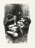 Artist: Thorpe, Lesbia. | Title: The pecking order | Date: 1983 | Technique: woodcut, printed in black ink, from one block