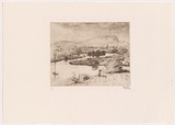 Artist: b'Rees, Lloyd.' | Title: b'Illawarra landscape, New South Wales' | Date: 1977 | Technique: b'softground-etching, printed in brown ink, from one zinc plate' | Copyright: b'\xc2\xa9 Alan and Jancis Rees'