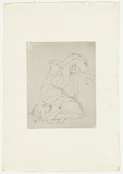 Artist: b'BOYD, Arthur' | Title: b'(Acrobats with snake and flower figure) [variant VI].' | Date: 1970 | Technique: b'etching, printed in black ink, from one plate' | Copyright: b'Reproduced with permission of Bundanon Trust'