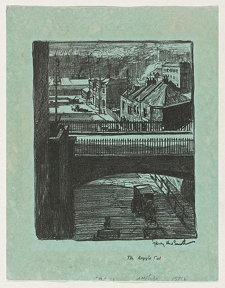 Artist: b'URE SMITH, Sydney' | Title: b'The Argyle Cut' | Date: 1920s | Technique: b'lithograph, printed in black ink, from one stone'