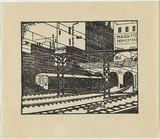 Artist: Haefliger, Paul. | Title: (Sydney Railway Station) | Date: c.1927 | Technique: woodcut, printed in black ink, from one block