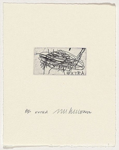 Artist: b'Cullen, Adam.' | Title: b'Extra' | Date: 2002 | Technique: b'etching, printed in black ink, from one plate'