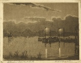 Artist: van RAALTE, Henri | Title: Afterglow, South Perth | Date: c.1920 | Technique: etching and aquatint, printed in warm black ink, from one plate