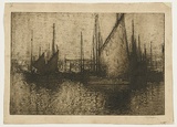 Artist: b'LONG, Sydney' | Title: b'The harbour, St.Ives' | Date: 1920 | Technique: b'softground-etching with burnishing, printed in brown ink with plate-tone, from one zinc plate' | Copyright: b'Reproduced with the kind permission of the Ophthalmic Research Institute of Australia'