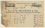 Title: Bill head for A.R. Sellwood & co., bedstead and cot manufacturers | Date: 1885 | Technique: wood-engraving, printed in black ink, from one block; letterpress