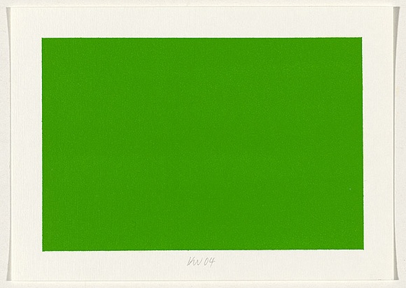 Title: b'not titled [fluro green]' | Date: 2004 | Technique: b'screenprint, printed in acrylic paint, from one stencil'