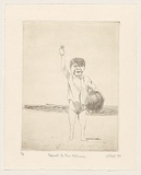 Artist: b'Hall, Wayne.' | Title: b'Farewell to this millennium' | Date: 1999 | Technique: b'etching, printed in sepia ink, from one plate'